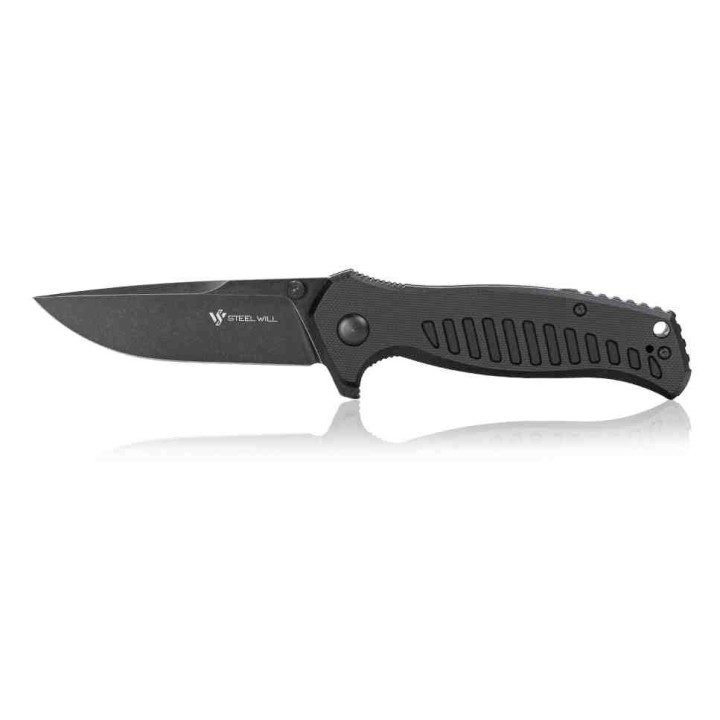 Couteau Steel Will Barghest Black Lame Acier D2 Manche G10 Linerlock Clip SMGF37M03 - Livraison Gratuite