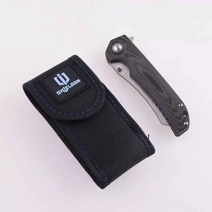 Couteau Shieldon Tortank Damas Lame 67 Couches Manche G10 IKBS Linerlock Clip Etui Nylon SHI7091D - Livraison Gratuite