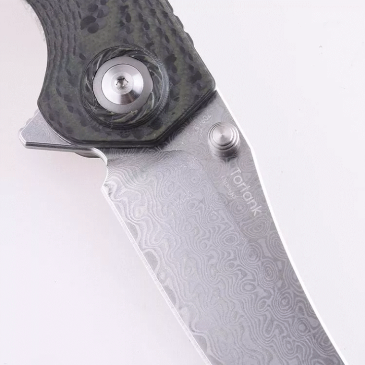 Couteau Shieldon Tortank Damas Lame 67 Couches Manche G10 IKBS Linerlock Clip Etui Nylon SHI7091D - Livraison Gratuite