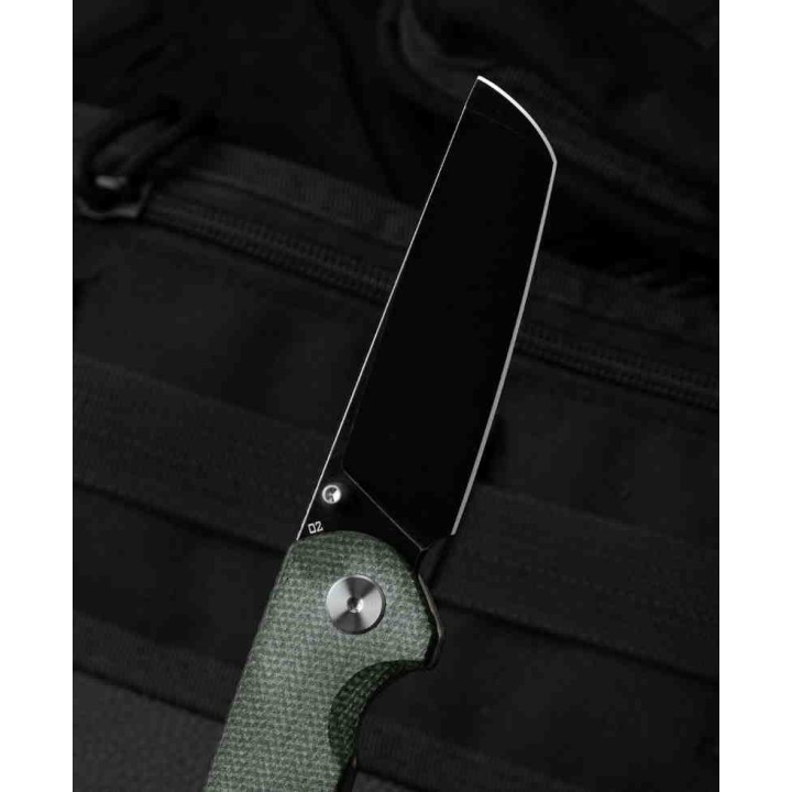 Couteau Bestech Sledgehammer Green Lame Acier D2 Black Manche Micarta IKBS Linerlock Clip BTKG31B2 - Livraison Gratuite
