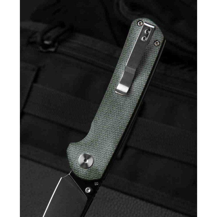Couteau Bestech Sledgehammer Green Lame Acier D2 Black Manche Micarta IKBS Linerlock Clip BTKG31B2 - Livraison Gratuite