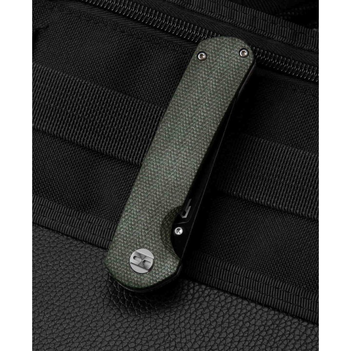 Couteau Bestech Sledgehammer Green Lame Acier D2 Black Manche Micarta IKBS Linerlock Clip BTKG31B2 - Livraison Gratuite