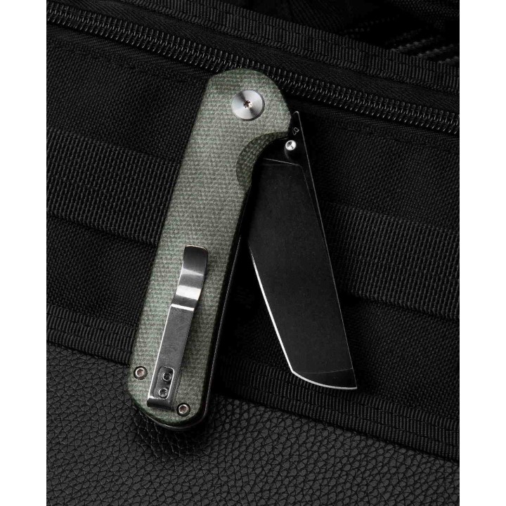 Couteau Bestech Sledgehammer Green Lame Acier D2 Black Manche Micarta IKBS Linerlock Clip BTKG31B2 - Livraison Gratuite