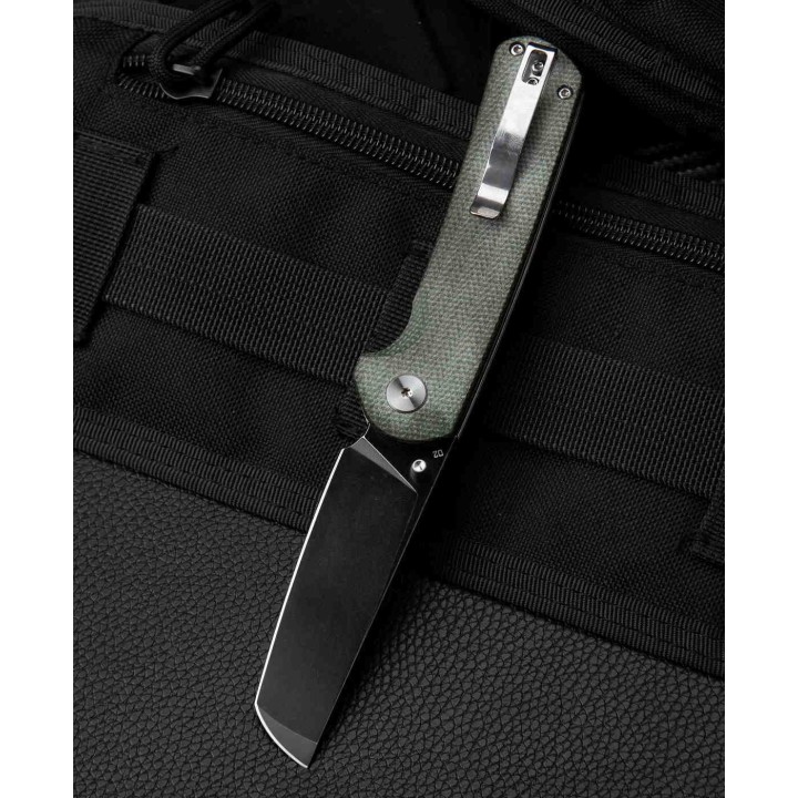 Couteau Bestech Sledgehammer Green Lame Acier D2 Black Manche Micarta IKBS Linerlock Clip BTKG31B2 - Livraison Gratuite