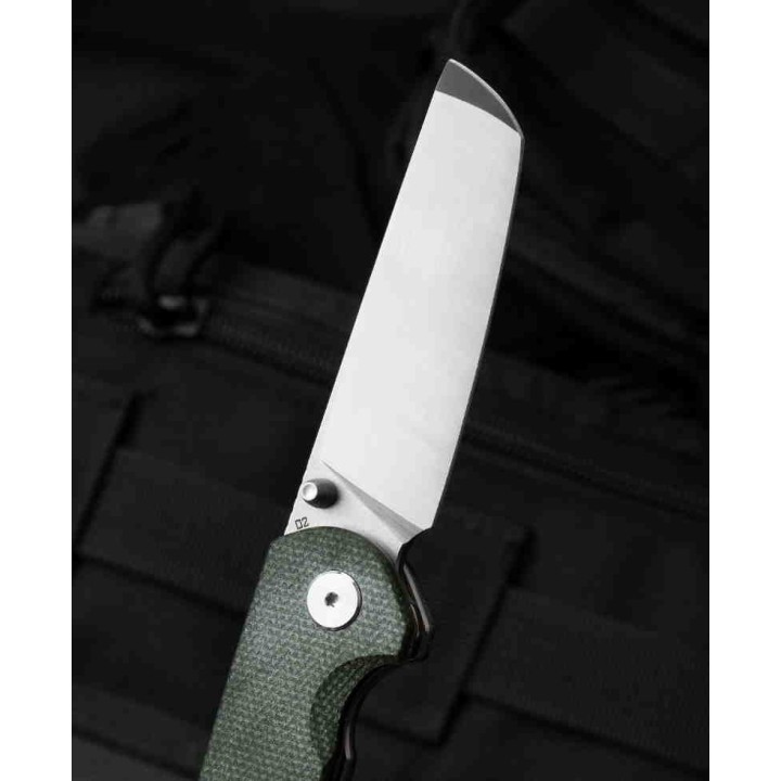 Couteau Bestech Sledgehammer Green Lame Acier D2 Manche Micarta IKBS Linerlock Clip BTKG31B1 - Livraison Gratuite