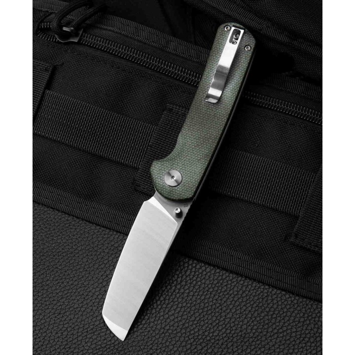 Couteau Bestech Sledgehammer Green Lame Acier D2 Manche Micarta IKBS Linerlock Clip BTKG31B1 - Livraison Gratuite