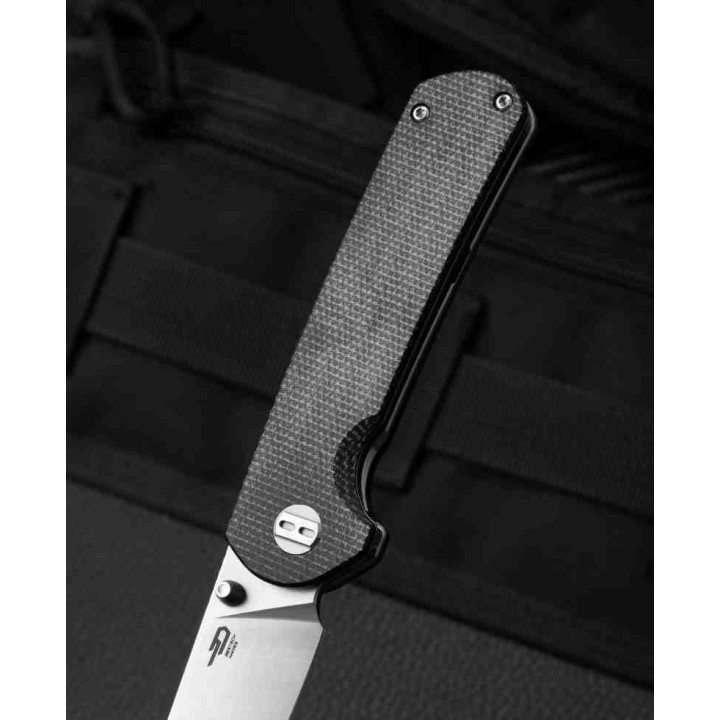Couteau Bestech Sledgehammer Black Lame Acier D2  Manche Micarta IKBS Linerlock Clip BTKG31C - Livraison Gratuite