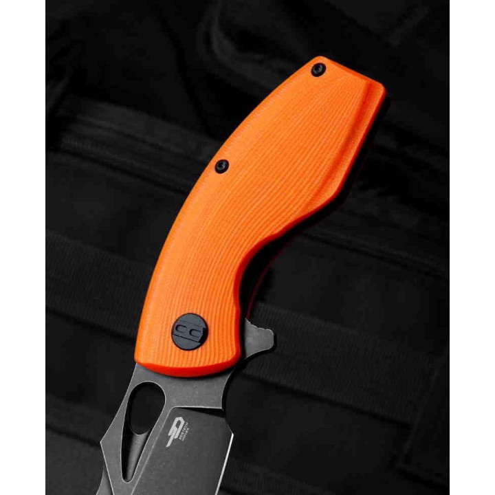 Couteau Bestech Lizard Orange Lame Acier D2 Black Manche G10 IKBS Linerlock Clip BTKG39D - Livraison Gratuite