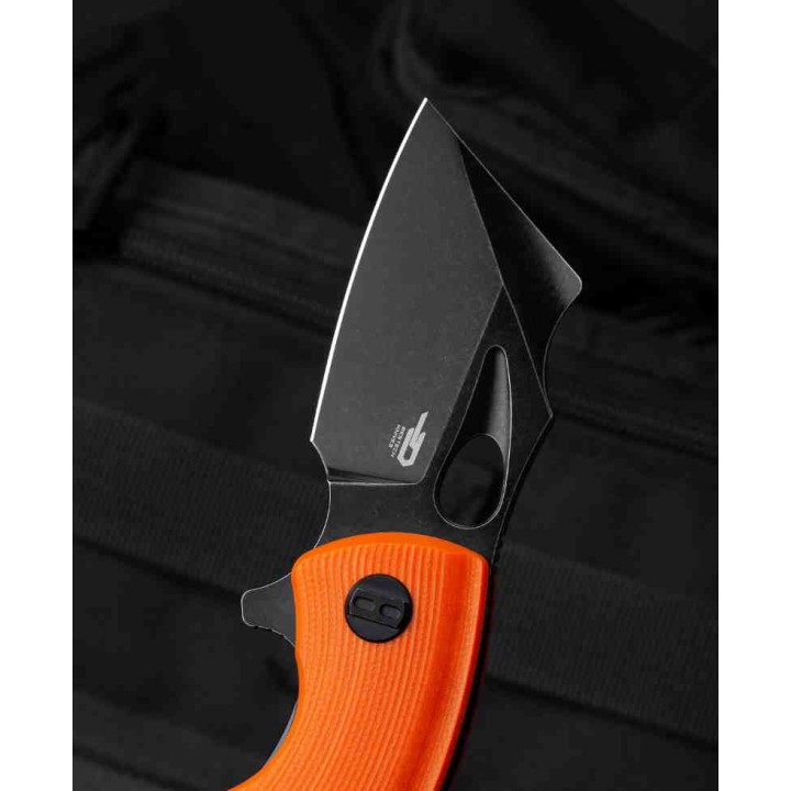 Couteau Bestech Lizard Orange Lame Acier D2 Black Manche G10 IKBS Linerlock Clip BTKG39D - Livraison Gratuite