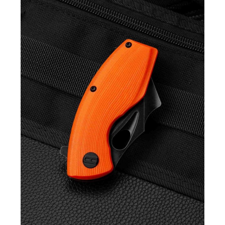Couteau Bestech Lizard Orange Lame Acier D2 Black Manche G10 IKBS Linerlock Clip BTKG39D - Livraison Gratuite