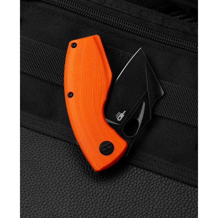 Couteau Bestech Lizard Orange Lame Acier D2 Black Manche G10 IKBS Linerlock Clip BTKG39D - Livraison Gratuite