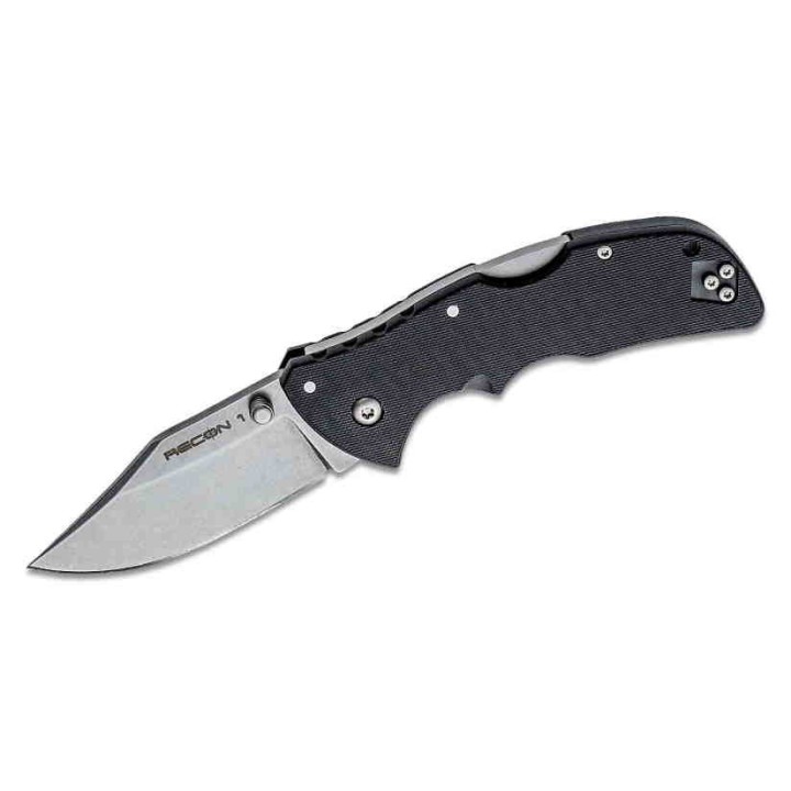 Couteau Cold Steel Mini Recon 1 Clip Point Acier AUS-10A Manche GRN Tri-Ad Lock Clip CS27BAC - Livraison Gratuite