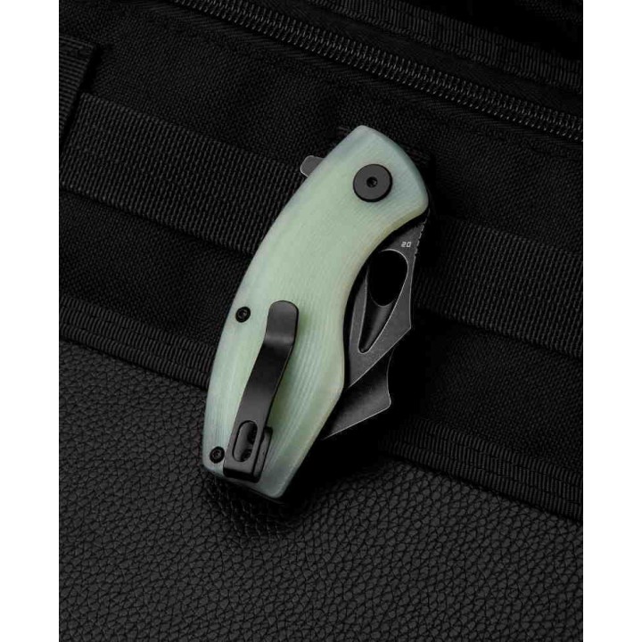 Couteau Bestech Lizard Jade Lame Acier D2 Black Manche G10 IKBS Linerlock Clip BTKG39E - Livraison Gratuite