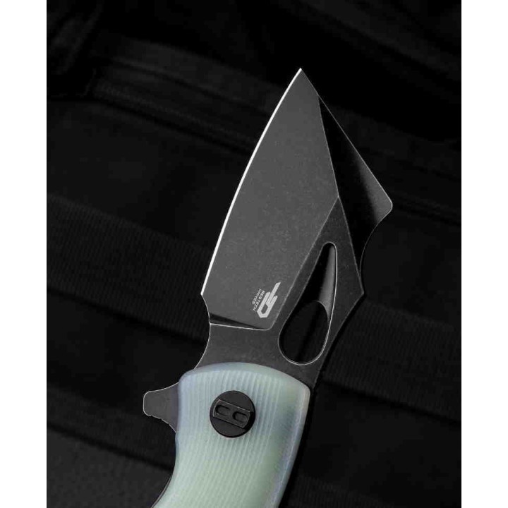 Couteau Bestech Lizard Jade Lame Acier D2 Black Manche G10 IKBS Linerlock Clip BTKG39E - Livraison Gratuite