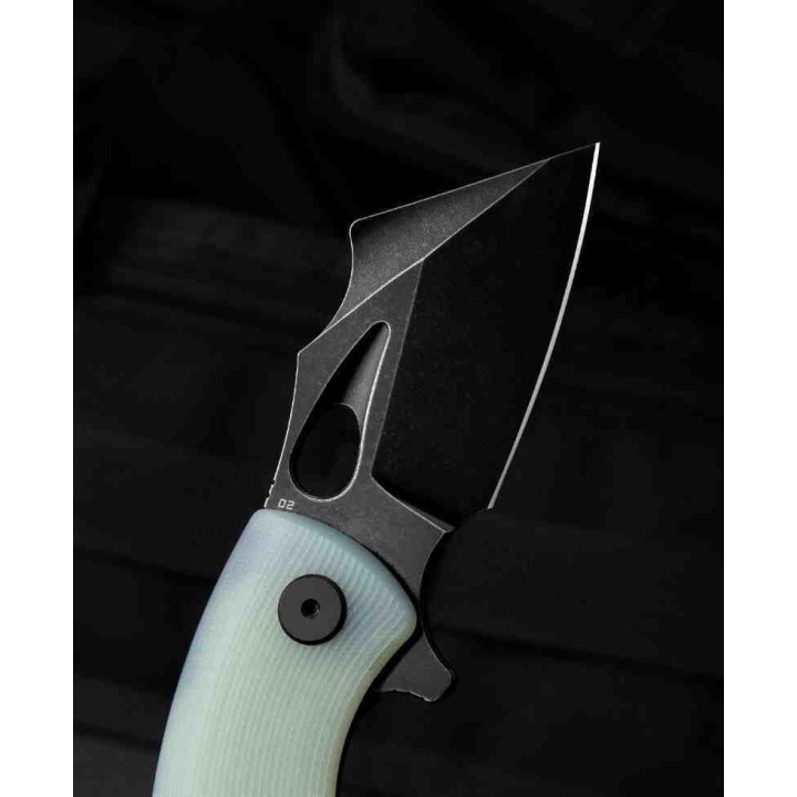 Couteau Bestech Lizard Jade Lame Acier D2 Black Manche G10 IKBS Linerlock Clip BTKG39E - Livraison Gratuite