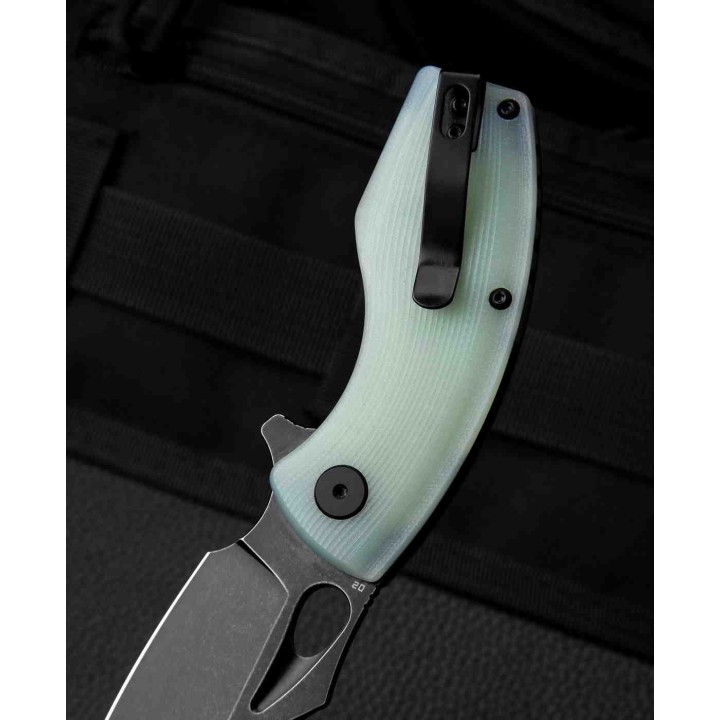 Couteau Bestech Lizard Jade Lame Acier D2 Black Manche G10 IKBS Linerlock Clip BTKG39E - Livraison Gratuite