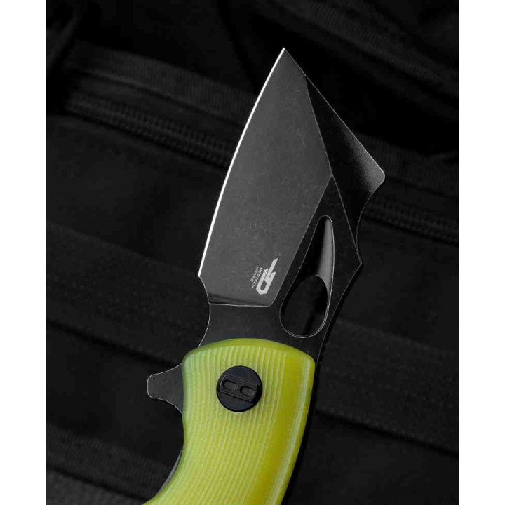 Couteau Bestech Lizard Lime Green Lame Acier D2 Black Manche G10 IKBS Linerlock Clip BTKG39F - Livraison Gratuite