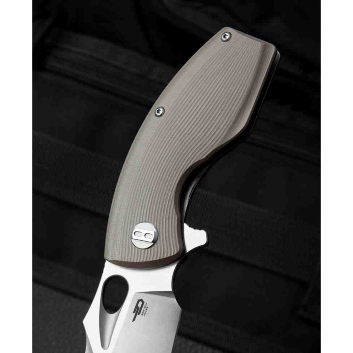 Couteau Bestech Lizard Beige Lame Acier D2 Satin Manche G10 IKBS Linerlock Clip BTKG39C - Livraison Gratuite