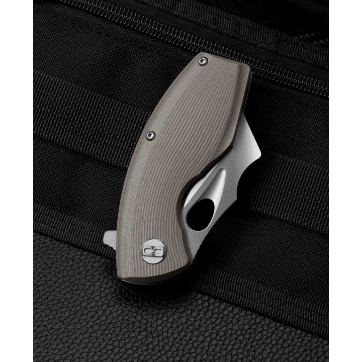 Couteau Bestech Lizard Beige Lame Acier D2 Satin Manche G10 IKBS Linerlock Clip BTKG39C - Livraison Gratuite