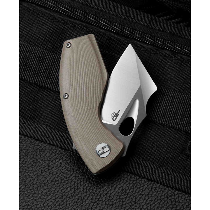 Couteau Bestech Lizard Beige Lame Acier D2 Satin Manche G10 IKBS Linerlock Clip BTKG39C - Livraison Gratuite
