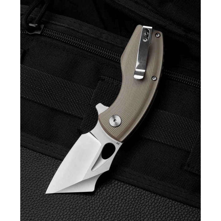 Couteau Bestech Lizard Beige Lame Acier D2 Satin Manche G10 IKBS Linerlock Clip BTKG39C - Livraison Gratuite