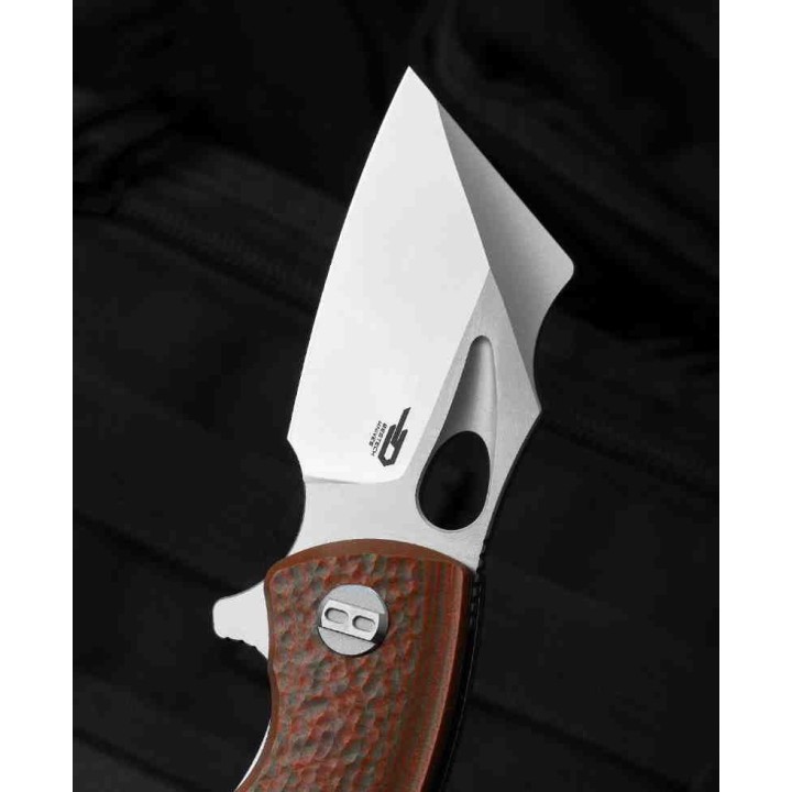 Couteau Bestech Lizard Green Orange Lame Acier D2 Satin Manche G10 IKBS Linerlock Clip BTKG39B - Livraison Gratuite