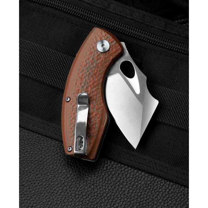 Couteau Bestech Lizard Green Orange Lame Acier D2 Satin Manche G10 IKBS Linerlock Clip BTKG39B - Livraison Gratuite