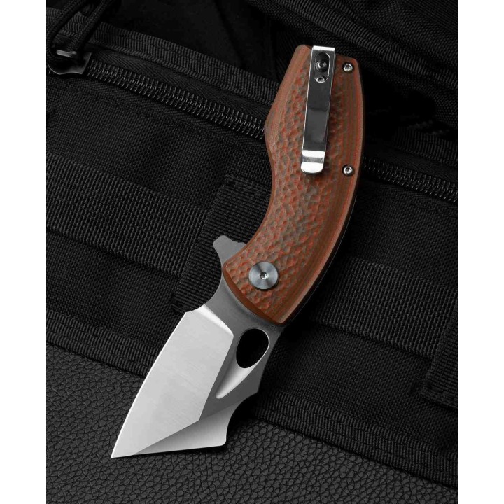Couteau Bestech Lizard Green Orange Lame Acier D2 Satin Manche G10 IKBS Linerlock Clip BTKG39B - Livraison Gratuite