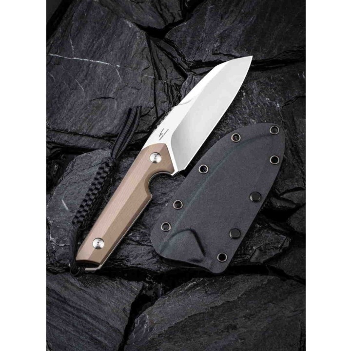 Couteau CIVIVI Kepler Tan Lame Acier 9CR18MoV Manche G10 Etui Kydex CIVC2109B - Livraison Gratuite