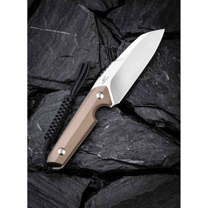 Couteau CIVIVI Kepler Tan Lame Acier 9CR18MoV Manche G10 Etui Kydex CIVC2109B - Livraison Gratuite