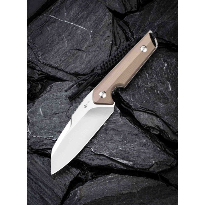Couteau CIVIVI Kepler Tan Lame Acier 9CR18MoV Manche G10 Etui Kydex CIVC2109B - Livraison Gratuite