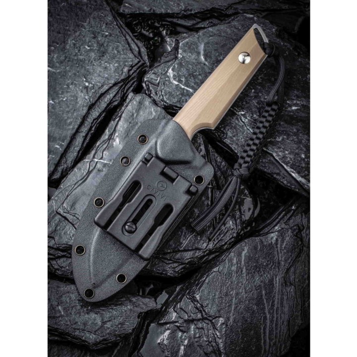 Couteau CIVIVI Kepler Tan Lame Acier 9CR18MoV Manche G10 Etui Kydex CIVC2109B - Livraison Gratuite