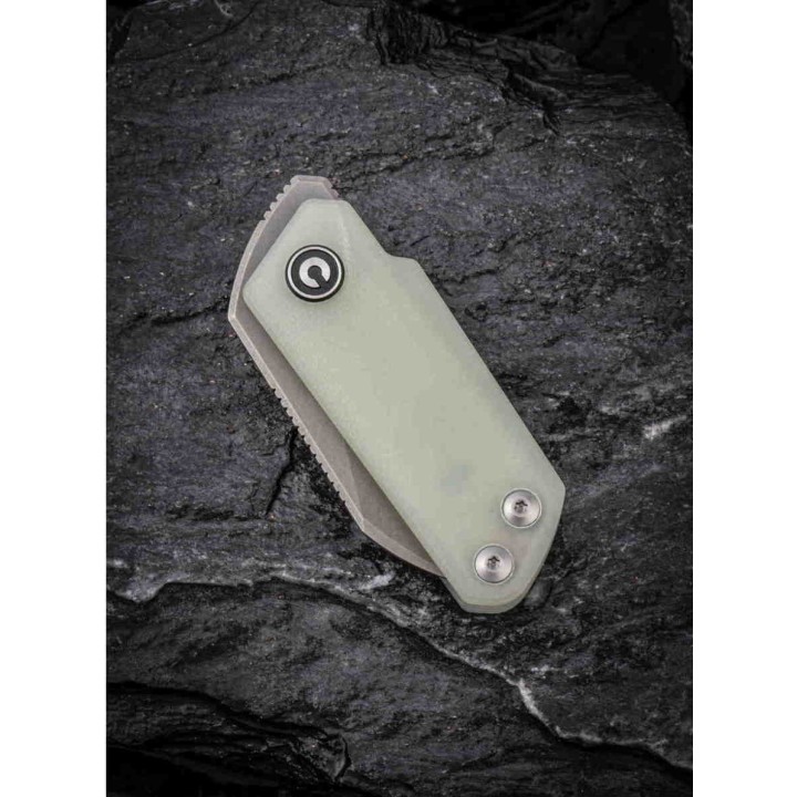 Couteau Civivi Ki-V Detent Lock Translucent Jade Lame Acier 9Cr18MoV Manche G10 IKBS Clip CIVC2108A - Livraison Gratuite