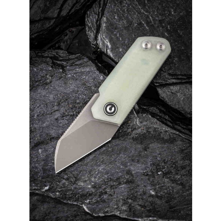 Couteau Civivi Ki-V Detent Lock Translucent Jade Lame Acier 9Cr18MoV Manche G10 IKBS Clip CIVC2108A - Livraison Gratuite