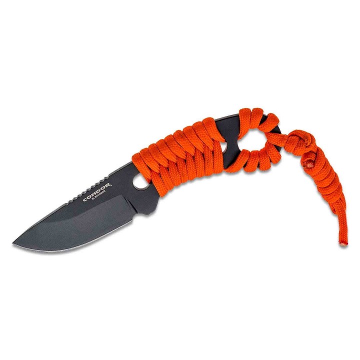 Couteau Condor Carlitos Neck Acier Carbone 1075 Manche Paracorde Etui Kydex El Salvador CTK80625HC - Livraison Gratuite
