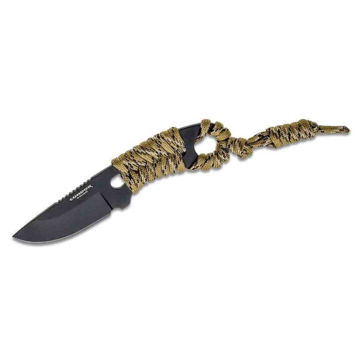 Couteau Condor Carlitos Tan Acier Carbone 1075 Manche Paracorde Etui Kydex El Salvador CTK80825HC - Livraison Gratuite