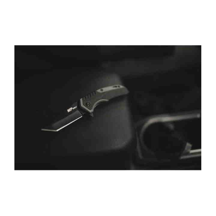Couteau Smith&Wesson Shield A/O Lame Tanto 8Cr13MoV Manche Caoutchouc Linerlock Clip SW1139486 - Livraison Gratuite 
