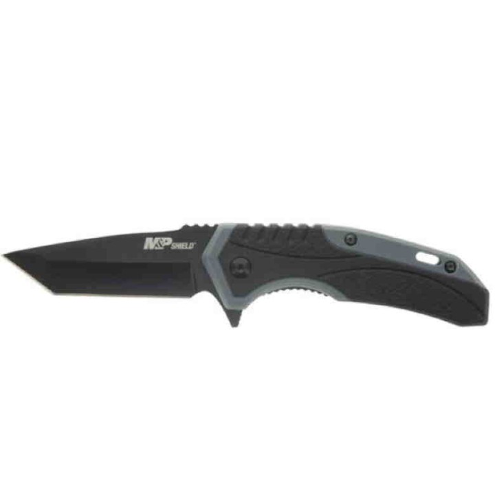 Couteau Smith&Wesson Shield A/O Lame Tanto 8Cr13MoV Manche Caoutchouc Linerlock Clip SW1139486 - Livraison Gratuite 