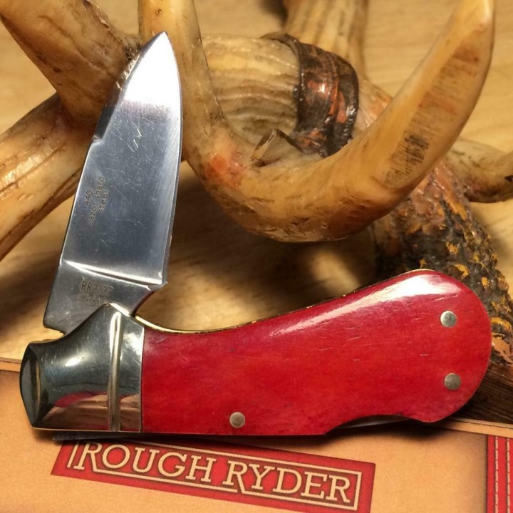 Couteau Canif Rough Rider Cub Red Bone Lame Acier 440 Manche Os Lockback RR2227 - Livraison Gratuite