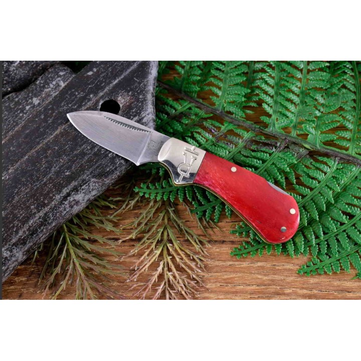 Couteau Canif Rough Rider Cub Red Bone Lame Acier 440 Manche Os Lockback RR2227 - Livraison Gratuite