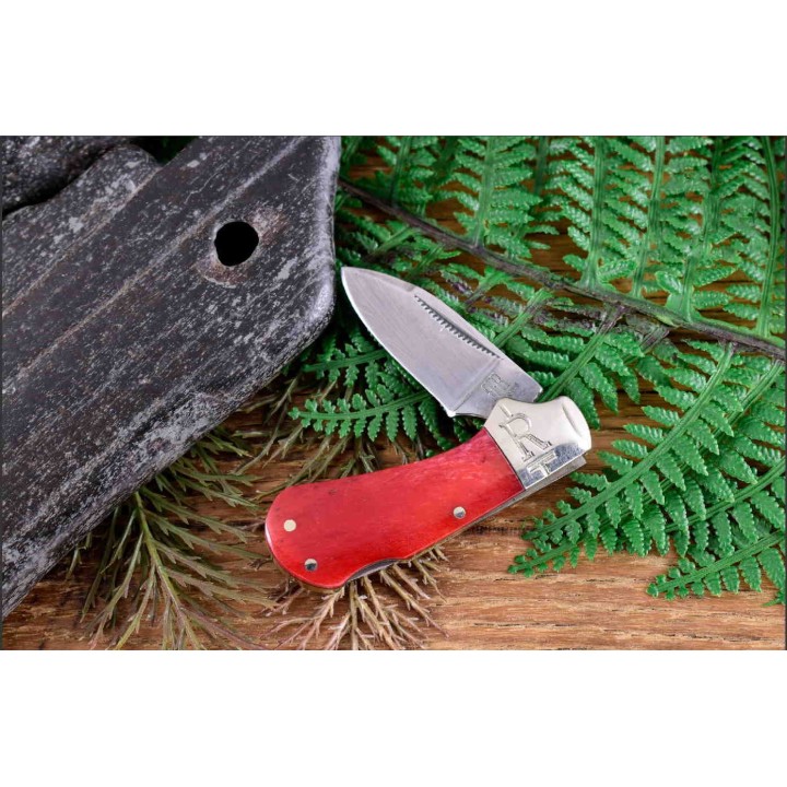 Couteau Canif Rough Rider Cub Red Bone Lame Acier 440 Manche Os Lockback RR2227 - Livraison Gratuite