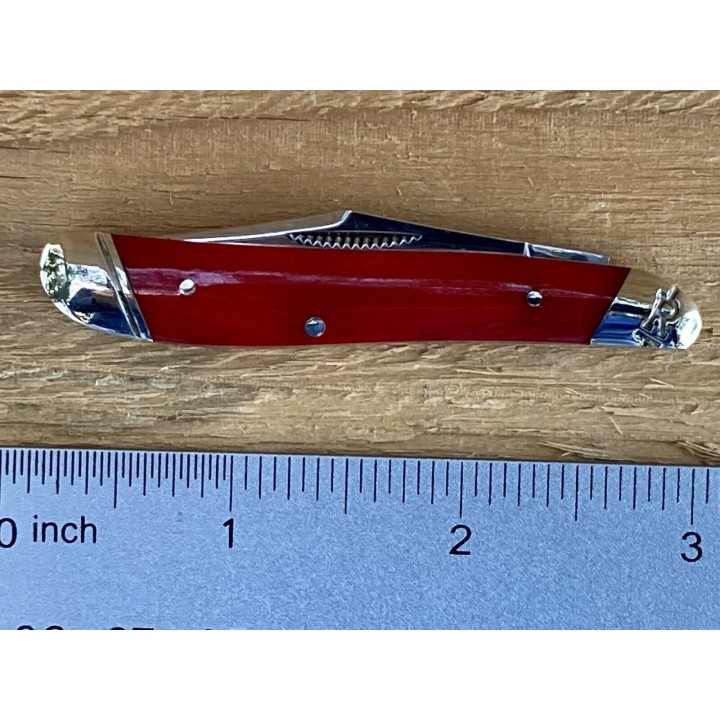 Couteau Canif Rough Rider Peanut Red Lame Acier 440 Manche Os RR2226 - Livraison Gratuite