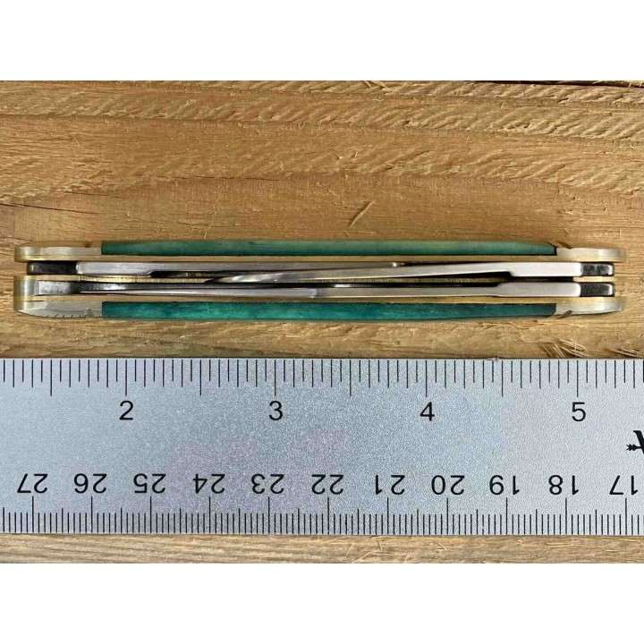 Couteau Rough Rider Stockman Blue Bone Manche Os Lames Acier 440 RR1954 - Livraison Gratuite