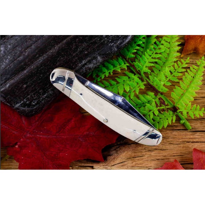 Couteau Rough Rider Copperhead White Bone Manche Os Lames Acier 440 RR2290 - Livraison Gratuite