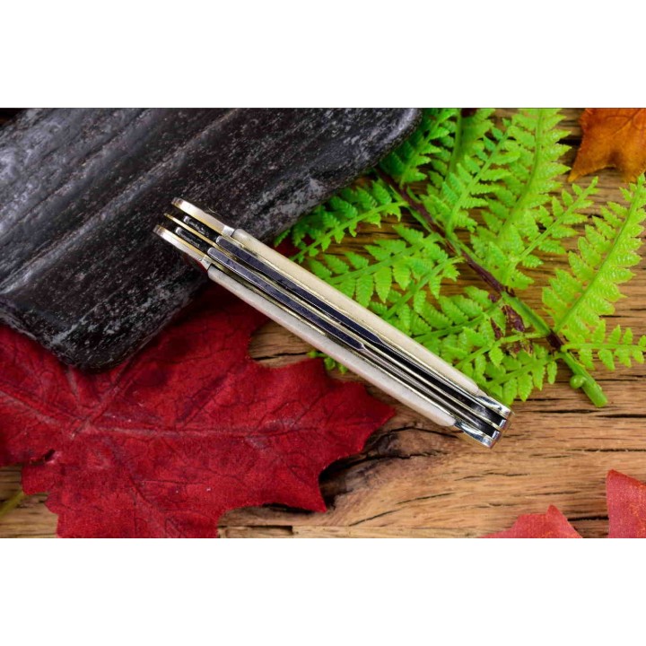 Couteau Rough Rider Copperhead White Bone Manche Os Lames Acier 440 RR2290 - Livraison Gratuite