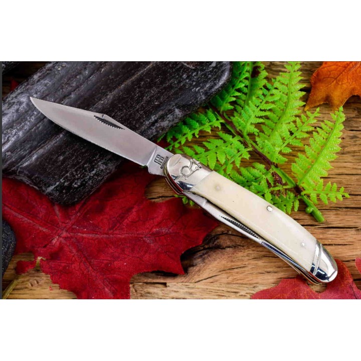 Couteau Rough Rider Copperhead White Bone Manche Os Lames Acier 440 RR2290 - Livraison Gratuite