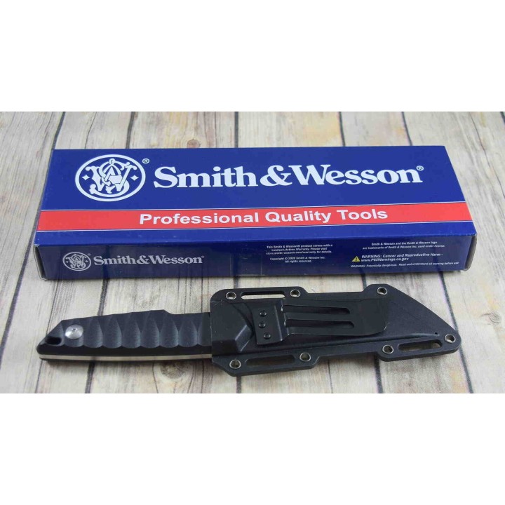 Couteau Tactical Smith&Wesson 24/7 Tanto Lame 8Cr13MoV Manche G10 Etui Nylon SW1147099 - Livraison Gratuite