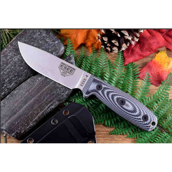 Couteau Esee Model 4 Lame Acier S35VN Manche G10 Etui Polymère Made In USA ES4PS35VO2 - Livraison Gratuite