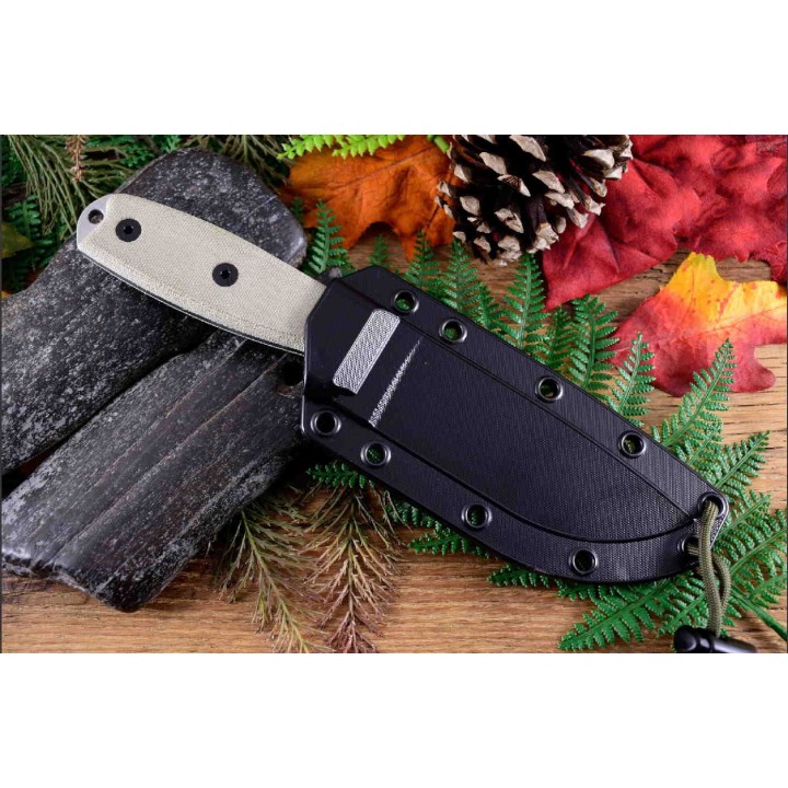 Couteau Esee Model 4 Lame Acier S35VN Manche Micarta Etui Polymère Made In USA ES4PS35V - Livraison Gratuite