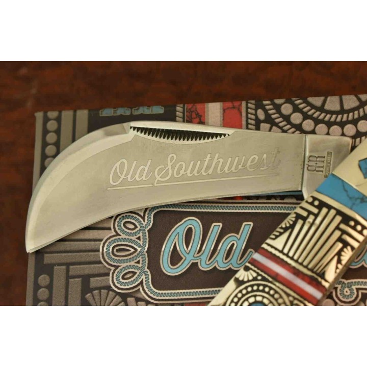 Couteau Serpette Rough Ryder Old Southwest Hawkbill Lame Acier 440 Manche Pierre RR1749 - Livraison Gratuite